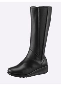 Casual Looks Damen Stiefel, Gr. 40, schwarz, Rindsleder, sportlich, Schuhe
