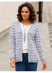 Casual Looks Damen Strickjackehellgrau, rauchblau, meliert, Gr. 38, meliert, 100% Baumwolle, Strickjacken