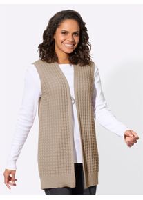 Casual Looks Damen Strickweste, beige, Gr. 36, unifarben, 50% Baumwolle, 50% Polyacryl, Westen