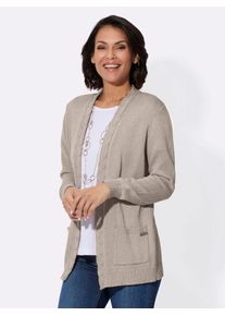 Casual Looks Damen Strickjacke, beige, Gr. 36, gemustert, 55% Baumwolle, 45% Viskose, Strickjacken