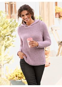 Casual Looks Damen Kapuzenpullover "Kapuzen-Pullover", lila, Gr. 38, meliert, 100% Baumwolle, Pullover