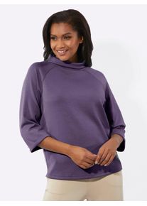 Inspirationen Damen 3/4-Arm-Shirt "Rollkragen-Shirt", lila, Gr. 40, unifarben, 50% Modal, 44% Polyester, 6% Elasthan, Shirts