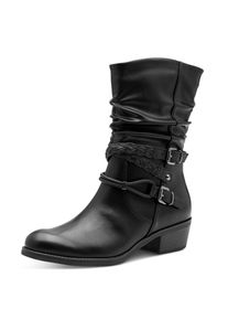 Marco Tozzi Damen Cowboy Stiefelette, Gr. 39, schwarz, Lederimitat, klassisch, Schuhe, Blockabsatz, Kurzstiefel, Westernstiefelette mit