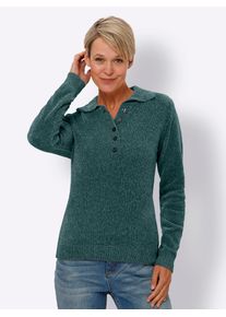 Classic Basics Damen Polokragenpullover "Polopullover", grün, Gr. 44, unifarben, 100% Polyester, Pullover