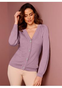 Damen Cardigan, lila, Gr. 38, CREATION L PREMIUM, unifarben, 50% Lyocell, 30% Baumwolle, 20% Viskose, Strickjacken