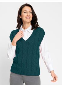 Inspirationen Damen Pullunder "Pullunder", blau, Gr. 38, unifarben, 50% Baumwolle, 50% Polyacryl, Pullover