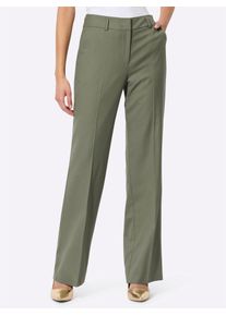 CRÉATION L CREATION L Damen Bügelfaltenhose, grün, Gr. 19, unifarben, 40% Wolle, 32% Polyester, 25% Viskose, 3% Elasthan, Hosen