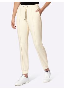 Heine Damen Jerseyhose, beige, Gr. 38, unifarben, 70% Viskose, 25% Polyamid, 5% Elasthan, Hosen