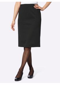 Classic Basics Damen Jerseyrock, schwarz, Gr. 40, gemustert, kariert, unifarben, 95% Polyester, 5% Elasthan, Röcke