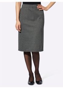 Classic Basics Damen Jerseyrock, schwarz-weiß, Gr. 24, gemustert, kariert, unifarben, 95% Polyester, 5% Elasthan, Röcke