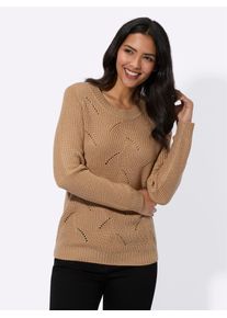 Classic Basics Damen Strickpullover "Langarm-Pullover", braun, Gr. 48, unifarben, 100% Polyacryl, Pullover