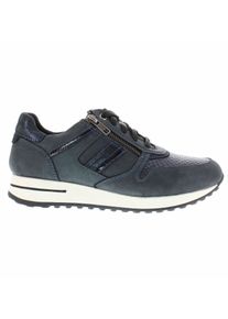 Casual Looks Damen Sneaker, Gr. 38, blau, Glattleder, Lackleder, Nubukleder, sportlich, Schuhe