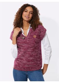 Casual Looks Damen Pullunder "Pullunder", rot, Gr. 38, gemustert, mehrfarbig, meliert, 54% Baumwolle, 46% Polyacryl, Pullover
