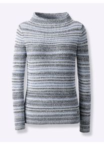 Casual Looks Damen Strickpullover "Pullover", blau, Gr. 40, meliert, 57% Baumwolle, 43% Polyacryl, Pullover
