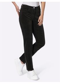 Inspirationen Damen Samthose, grau, Gr. 20, unifarben, 98% Baumwolle, 2% Elasthan, Hosen