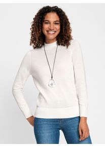 Casual Looks Damen Stehkragenpullover "Pullover", beige, Gr. 36, unifarben, 100% Baumwolle, Pullover