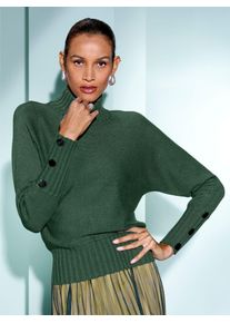 CRÉATION L CREATION L Damen Rollkragenpullover "Modal-Polyamid-Pullover", grün, Gr. 36, unifarben, 50% Polyamid, 25% Modal, 25% Viskose, Pullover
