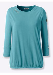 Casual Looks Damen Langarmshirt "Shirt", blau, Gr. 38, unifarben, 50% Baumwolle, 50% Modal, Shirts