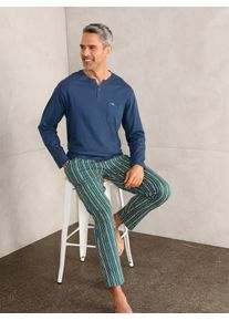 wäschepur WÄSCHEPUR Herren Schlafhose, Gr. 44dunkelblau, grün, gestreift, 100% Baumwolle, gemustert, gestreift, Hosen