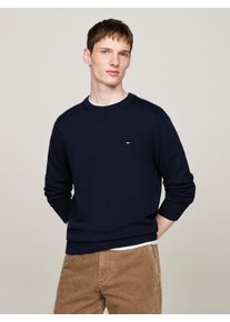 Tommy Hilfiger Herren Rundhalspullover "PIMA ORG CTN CASHMERE CREW NECK", blau, casual, Gr. S, Obermaterial: 92% Baumwolle, 8% Kaschmir, Pullover