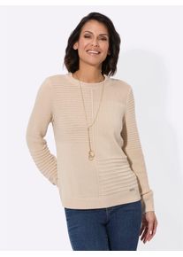 Casual Looks Damen Strickpullover "Pullover", beige, Gr. 38, unifarben, 50% Baumwolle, 50% Polyacryl, Pullover