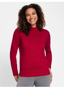 Casual Looks Damen Stehkragenpullover "Pullover", rot, Gr. 40, unifarben, 100% Baumwolle, Pullover