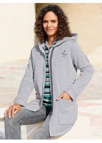 Casual Looks Damen Strickfleecejacke, grau, Gr. 48, meliert, 100% Polyester, Jacken