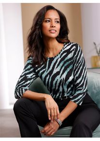 Lady Damen Print-Shirt "Print-Shirt", blau, Gr. 36, gemustert, animal-print, mehrfarbig, bedruckt, 95% Viskose, 5% Elasthan, Shirts