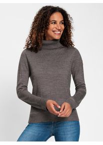 Casual Looks Damen Rollkragenpullover "Rollkragen-Pullover", grau, Gr. 40, unifarben, meliert, 100% Polyacryl, Pullover