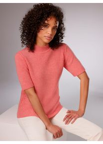 Damen Kurzarmpullover "Merino-Kaschmir-Pullover", orange, Gr. 38, CREATION L PREMIUM, unifarben, 80% Schurwolle, 20% Kaschmir, Pullover