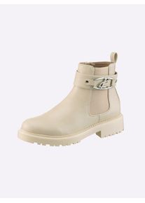 Heine Damen Stiefelette, Gr. 36, beige, Synthetik, modisch, Schuhe