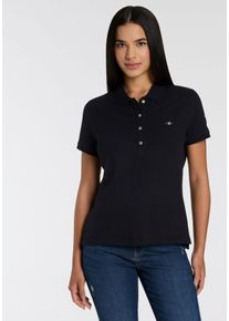Gant Damen Poloshirt "Slim Shield Cap Logo Polo", schwarz, casual, Gr. XS, Piquu00e9, Obermaterial: 100% Baumwolle, Shirts