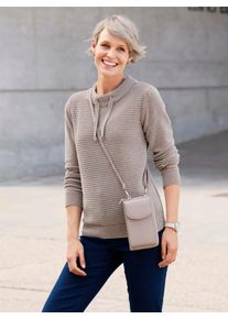 Classic Basics Damen Strickpullover "Langarm-Pullover", beige, Gr. 40, unifarben, 100% Polyester, Pullover