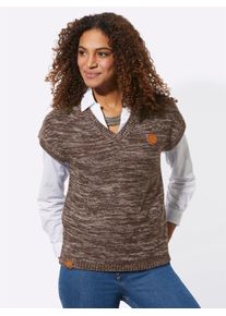 Casual Looks Damen Pullunder "Pullunder", braun, Gr. 36, gemustert, mehrfarbig, meliert, 54% Baumwolle, 46% Polyacryl, Pullover