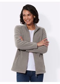 Casual Looks Damen Fleecejacke, grau, Gr. 38, unifarben, 100% Polyester, Jacken