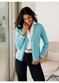 Inspirationen Damen Strickjacke, blau, Gr. 36, unifarben, 50% Viskose, 25% Polyester, 25% Polyamid, Strickjacken