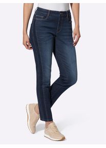 Heine Damen Boyfriend-Jeans, blau, Gr. 46, unifarben, 81% Baumwolle, 17% Polyester, 2% Elasthan, Jeans