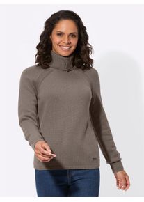 Casual Looks Damen Rollkragenpullover "Rollkragen-Pullover", grau, Gr. 38, unifarben, 50% Wolle, 30% Baumwolle, 20% Polyamid, Pullover