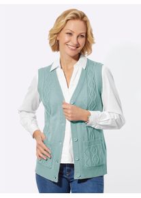 Classic Basics Damen Strickweste, grün, Gr. 40, unifarben, 100% Polyacryl, Westen