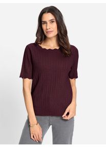 Inspirationen Damen Kurzarmpullover "Kurzarm-Pullover", rot, Gr. 40, unifarben, 45% Viskose, 37% Wolle, 15% Polyamid, 3% Kaschmir, Pullover