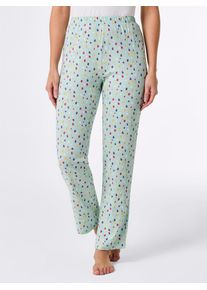 wäschepur WÄSCHEPUR Damen Schlafhose, Gr. 36, grün, 100% Baumwolle, gemustert, gepunktet, Hosen