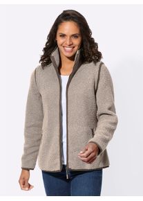Casual Looks Damen Fleecejacke, beige, Gr. 36, unifarben, 100% Polyester, Jacken