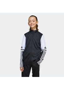 Kinder Trainingsjacke "SQ25 TR JKT Y", schwarz-weiß, sportlich, Gr. 128, adidas Performance, Obermaterial: 100% Polyester, Jacken