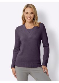 Classic Basics Damen Strickpullover "2-in-1-Pullover", lila, Gr. 50, unifarben, 100% Polyacryl, Pullover