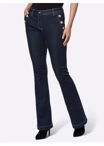 Heine Damen Push-up-Jeans, blau, Gr. 34, unifarben, 56% Baumwolle, 19% Polyester, 14% Lyocell, 10% Viskose, 1% Elasthan, Jeans