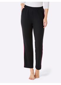feel good Damen Wellnesshose, Gr. 18schwarz, fuchsia, 95% Baumwolle, 5% Elasthan, unifarben, gemustert, gestreift, Hosen