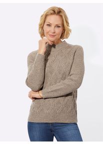 Classic Basics Damen Strickpullover "Pullover", beige, Gr. 38, meliert, 75% Polyacryl, 19% Polyamid, 6% Polyester, Pullover