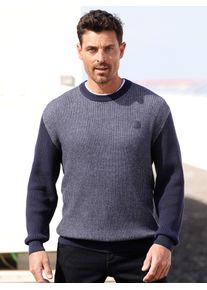 Marco Donati Herren Rundhalspullover "Pullover", blau, Gr. 48, gemustert, mehrfarbig, 50% Baumwolle, 50% Polyacryl, Pullover