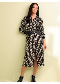 Heine Damen Druckkleid "Druck-Kleid", braun, Gr. 40, gemustert, mehrfarbig, bedruckt, Twill, 100% Viskose, Kleider