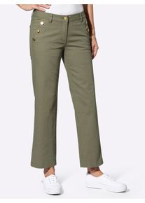 Inspirationen Damen Webhose, grün, Gr. 38, unifarben, 98% Baumwolle, 2% Elasthan, Hosen